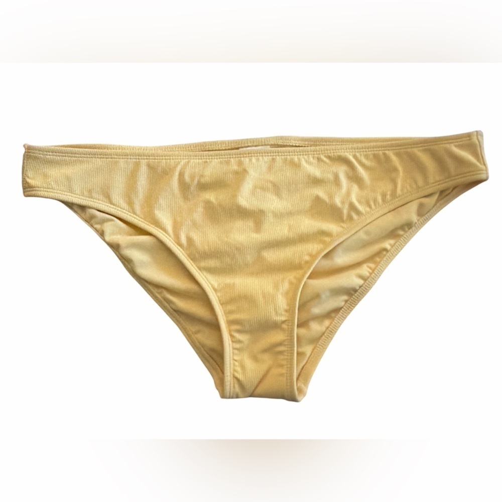 Xhiliration Yellow Ribbed Bikini Bathing Suit Bottoms NWT